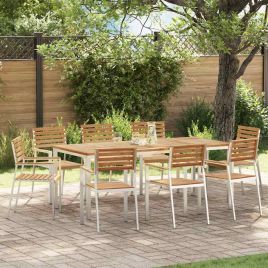 ROASH Garden Chair 8 pcs Oil Solid Teak Wood - Natural