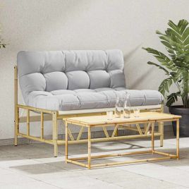 Garden Bench with Cushion 110x80x71 cm Steel