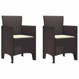 MEFORD Garden Chair 2 pcs 53x49x85 cm Polypropylene - Brown