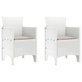 MEFORD Garden Chair 2 pcs 53x49x85 cm Polypropylene - White