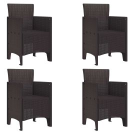 MEFORD Garden Chair 4 pcs 53x49x85 cm Polypropylene - Brown