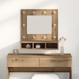 Vanity Unit with Mirror Artisan Oak MDF, Glass 60 x 31.5 x 62 cm