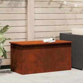 PERCOVE Outdoor Storage Box Rusty 100x50.5x50 cm Steel