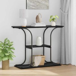 Console Table Black oak 101 x 35 x 80.5 cm Engineered wood