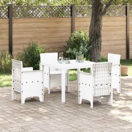 ORHEAT Garden Dining Set 5 pcs Polypropylene - White