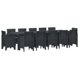 ORHEAT Garden Dining Set with Cushions with Cushion 13 pcs Anthracite