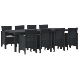 ORHEAT Garden Dining Set 9 pcs Anthracite Polypropylene