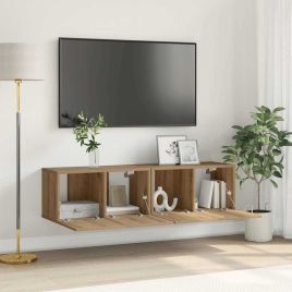 TV Cabinet Set Artisan Oak MDF Medium TV Cabinet Rectangular