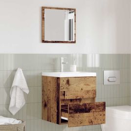 Bathroom Storage Cabinet Old Wood MDF with Wood Veneer Medium