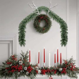 NIVROA Christmas Garland 2 pcs Green 20 m PVC