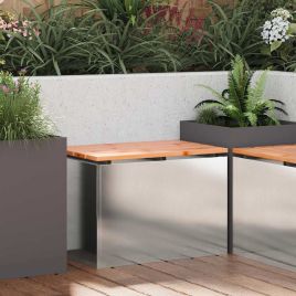 PERCOVE Garden Bench 60x40x43 cm Stainless Steel - Silver