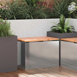 PERCOVE Garden Bench 60x40x43 cm Galvanised Steel - Silver