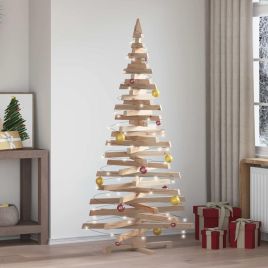 GLINTOR Christmas Trees with Stand Natural 180 cm Solid pine wood