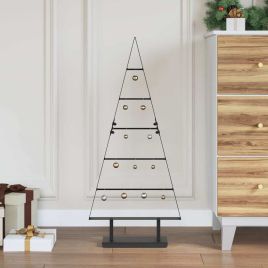 FLIXNOR Metal Christmas Tree with Stand Black 90 cm Steel