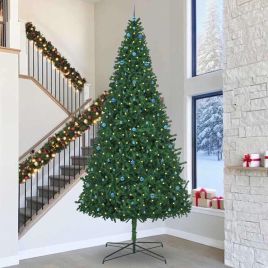 EMBERLY Christmas Tree with Decorative String Lights Green 400 cm PVC