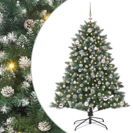 EMVER Artificial Christmas Tree with 150 LEDs with Stand Green 150 cm