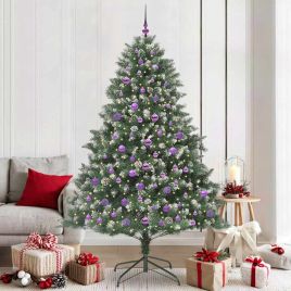 EMVER Artificial Christmas Tree with 300 LEDs with Stand Green 210 cm