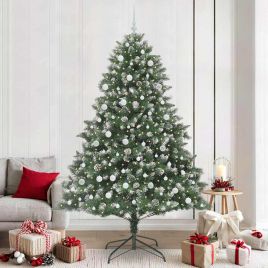 EMVER Artificial Christmas Tree with 300 LEDs with Stand Green 240 cm