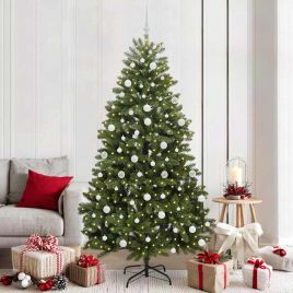 BRILAN Artificial Christmas Tree with Stand Green 210 cm PVC and Metal