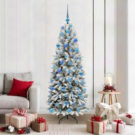 BRISKA Artificial Christmas Tree with 300 LEDs with Stand White 180 cm