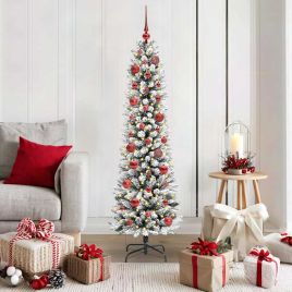 BRISKA Artificial Christmas Tree with 150 LEDs Green and white 150 cm