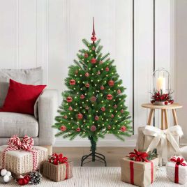 BRISNO Christmas Tree with 150 LEDs with Stand Green 120 cm PE