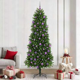 BRISNO Christmas Tree with 300 LEDs with Stand Green 240 cm PE