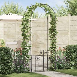 ENIMERE Garden Arch with Lock 203x50x218 cm - Black