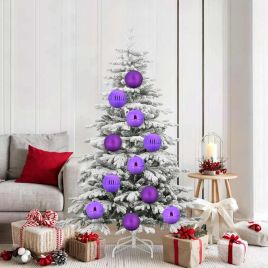 FLINRA Christmas Bauble Set 9 pcs Lilac Plastic