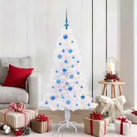 CUDWIN Artificial Christmas Tree with Stand White 150 cm PVC and Steel