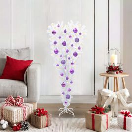 CUDWIN Artificial Christmas Tree with Stand White 120 cm PVC and Steel
