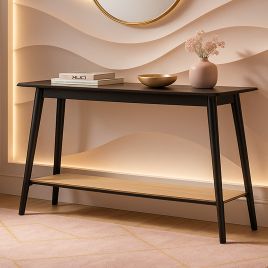 ROSEBANK Console Table with Shelf - Black