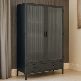 WESTCOTT 2 Door 2 Drawer Display Cabinet - Grey