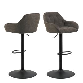 Bar Stool - BROOKE Swivel Bar Stool Height Ajustable Taupe 52cm