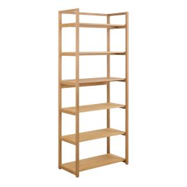 LIORA Rectangular Bookcase With 6 Shelves in Oak