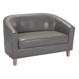 2 Seater Sofa - PRESTIS Leather Sofa - Grey