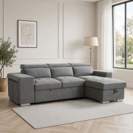 AIMEE Universal Corner Sofa Bed - Grey
