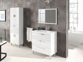 Valderson Bathroom Vanity Sink With Undersink Cupboard White Gloss - White