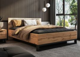 Kingsize Bed - BOZENA Ottoman Bed Oak Wotan