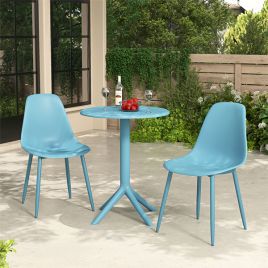 Tommaso Outdoor Bistro Table and 2 Chair Set - Sky Blue
