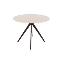 Emilie Round Dining Table with Adjustable Tubular Legs - White