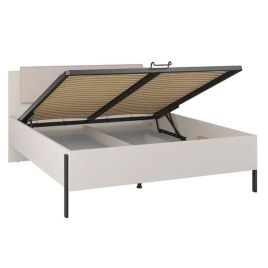 ALDEN EU King Size Fabric Ottoman Storage Bedframe - Beige