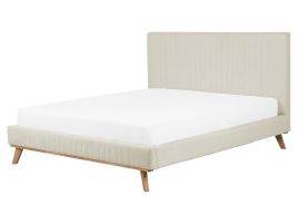 Chenille EU King Size Bed Beige TALENCE