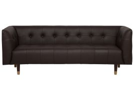 3 Seater Leather Sofa Brown BYSKE