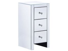 Silver Chest of Drawers - NOVA Tallboy Small Chest 3 Drawers Mirrored