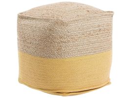 Jute Woven Pouffe Yellow KIRAMA