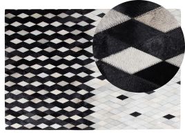 Cowhide Area Rug 140x200cm Black and White