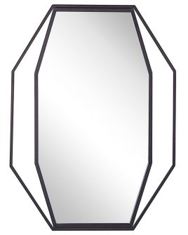 Octagonal Steel Wall Mirror 60x80cm Graphite Grey