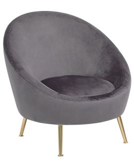 Velvet Accent Chair Grey LANGA