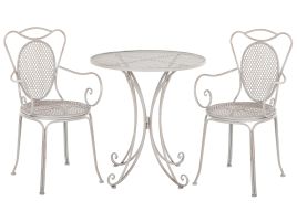 Metal Garden Bistro Set Grey CILENTO